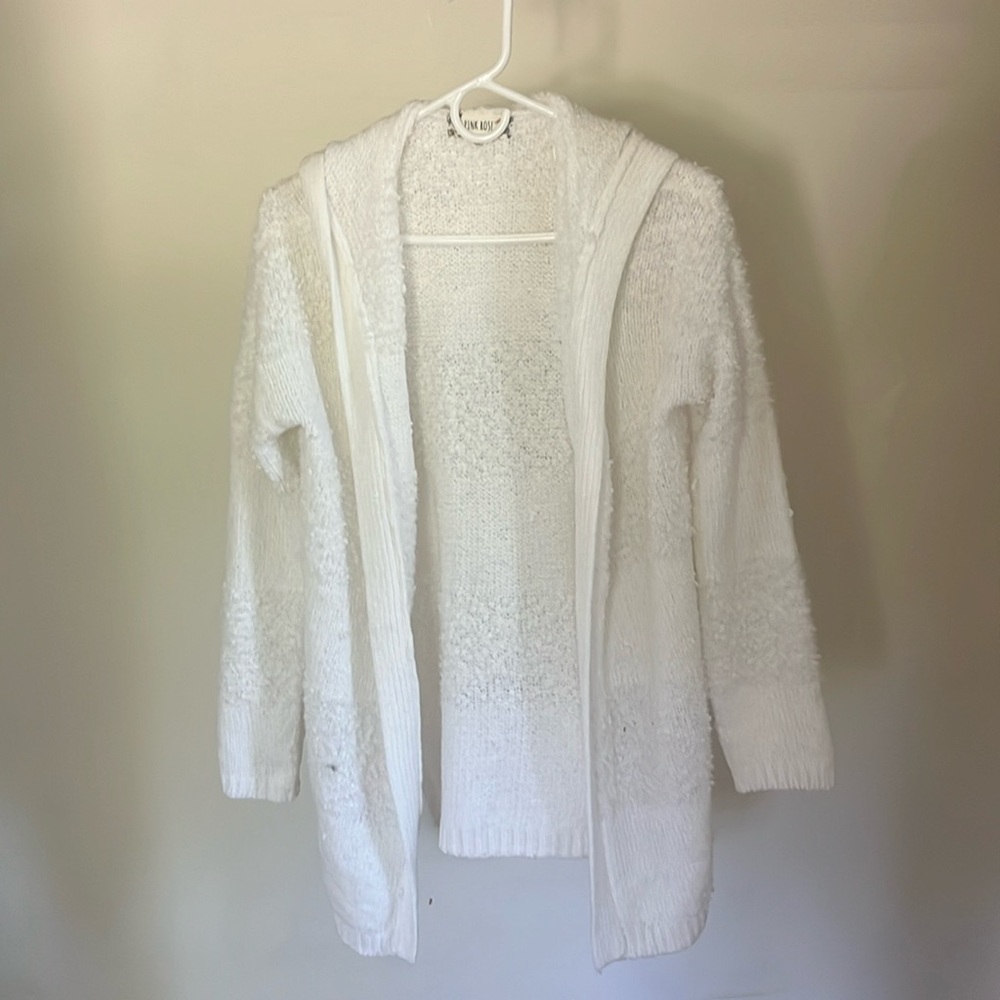 Pink Rose soft white sweater